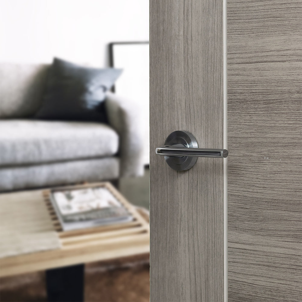 Quality image of Eco Surf Door Handle Pack (Latch Set - 2.5" CE Latch, 3" Fire Rated Hinges x3) - Satin Chrome | Sku. adpeco60sc1 | available from Trade Door Handles.