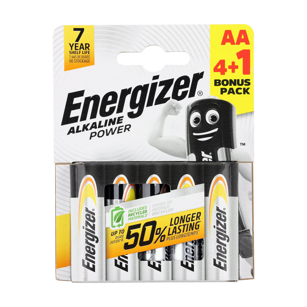 This is an image of Timco - Energizer Alkaline Power Battery AA (5 Pieces Pack) ENR414974