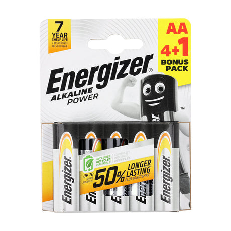 This is an image of Timco - Energizer Alkaline Power Battery AA (5 Pieces Pack) ENR414974