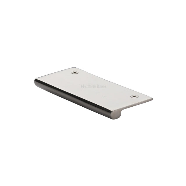 High quality image of Heritage Brass - EPT Edge Pull Cabinet Handle 50mm Polished Nickel Finish | Sku. ept50-38-pnf | Trade Door Handles, Kendal.