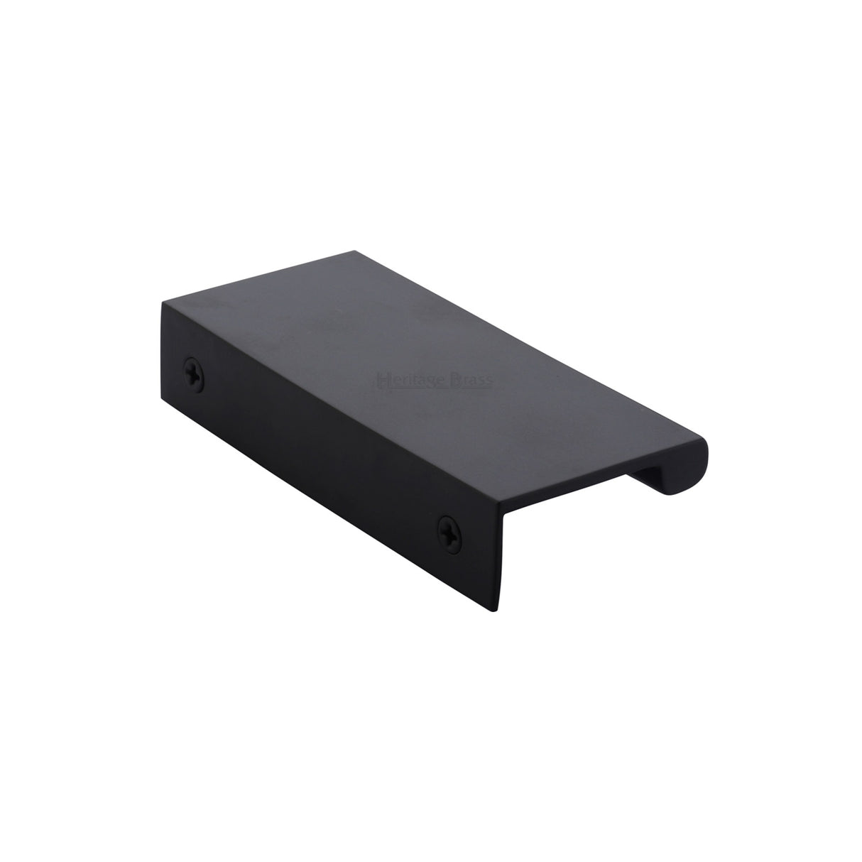 High quality image of Heritage Brass - EPTR Edge Pull Cabinet Handle 50mm Matt Black Finish | Sku. eptr50-44-bkmt | Trade Door Handles, Kendal.