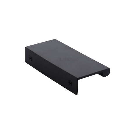 High quality image of Heritage Brass - EPTR Edge Pull Cabinet Handle 50mm Matt Black Finish | Sku. eptr50-44-bkmt | Trade Door Handles, Kendal.