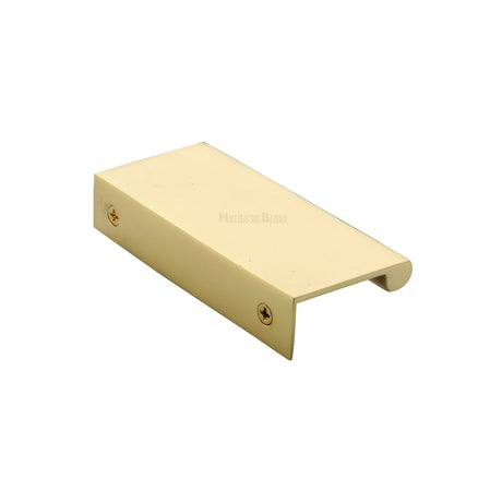 High quality image of Heritage Brass - EPTR Edge Pull Cabinet Handle 50mm Polished Brass Finish | Sku. eptr50-44-pb | Trade Door Handles, Kendal.