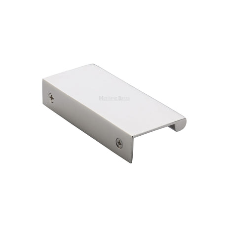 High quality image of Heritage Brass - EPTR Edge Pull Cabinet Handle 50mm Polished Nickel Finish | Sku. eptr50-44-pnf | Trade Door Handles, Kendal.
