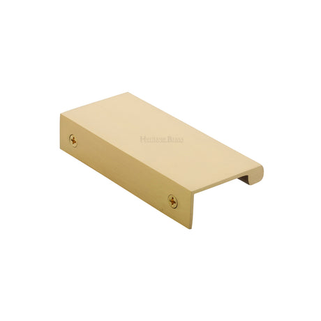 High quality image of Heritage Brass - EPTR Edge Pull Cabinet Handle 50mm Satin Brass Finish | Sku. eptr50-44-sb | Trade Door Handles, Kendal.