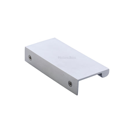 High quality image of Heritage Brass - EPTR Edge Pull Cabinet Handle 50mm Satin Chrome Finish | Sku. eptr50-44-sc | Trade Door Handles, Kendal.