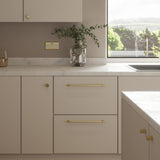 Quality image of Millhouse Brass Eiffel Knurled T-Bar Cabinet Pull Handle on Backplate 320mm - Satin Nickel | Sku. mhckb17320sn | available from Trade Door Handles.