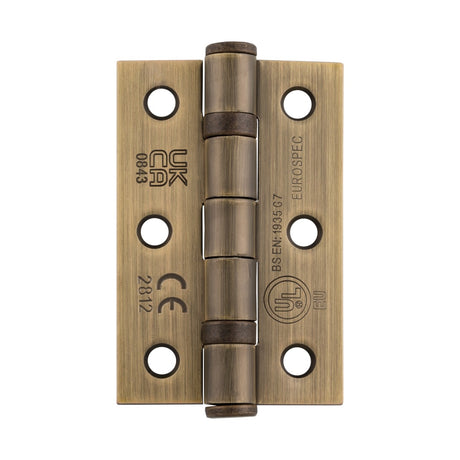 EuroSpec 3 x 2 Ball Bearing Hing Antique Brass hin1332_7ab_1