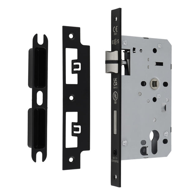 Eurospec - Din Euro Profile Escape Lock - Matt Black dlx7260escmb