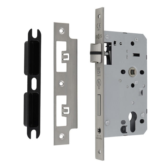 Eurospec - Din Euro Profile Escape Lock - Satin Stainless Steel dlx7260escsss