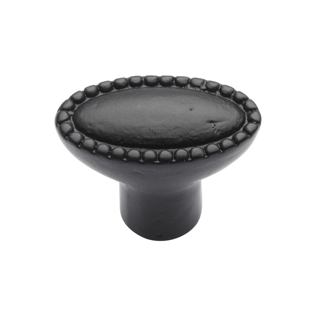 High quality image of the M.Marcus Cabinet Knob Opal Design 38mm Matt Black Rustic Iron | Sku. fb3621 | Discounted prices available from Trade Door Handles