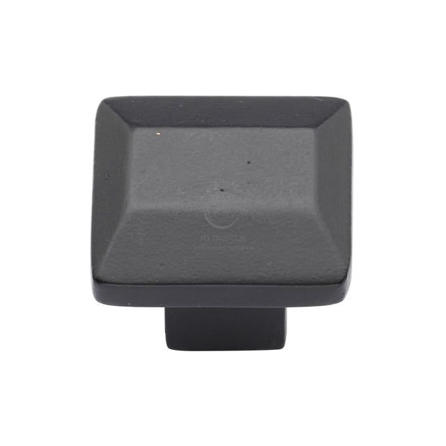 High quality image of the M.Marcus Cabinet Knob Trapezoid Design 32mm Matt Black Rustic Iron | Sku. fb3625 | Discounted prices available from Trade Door Handles