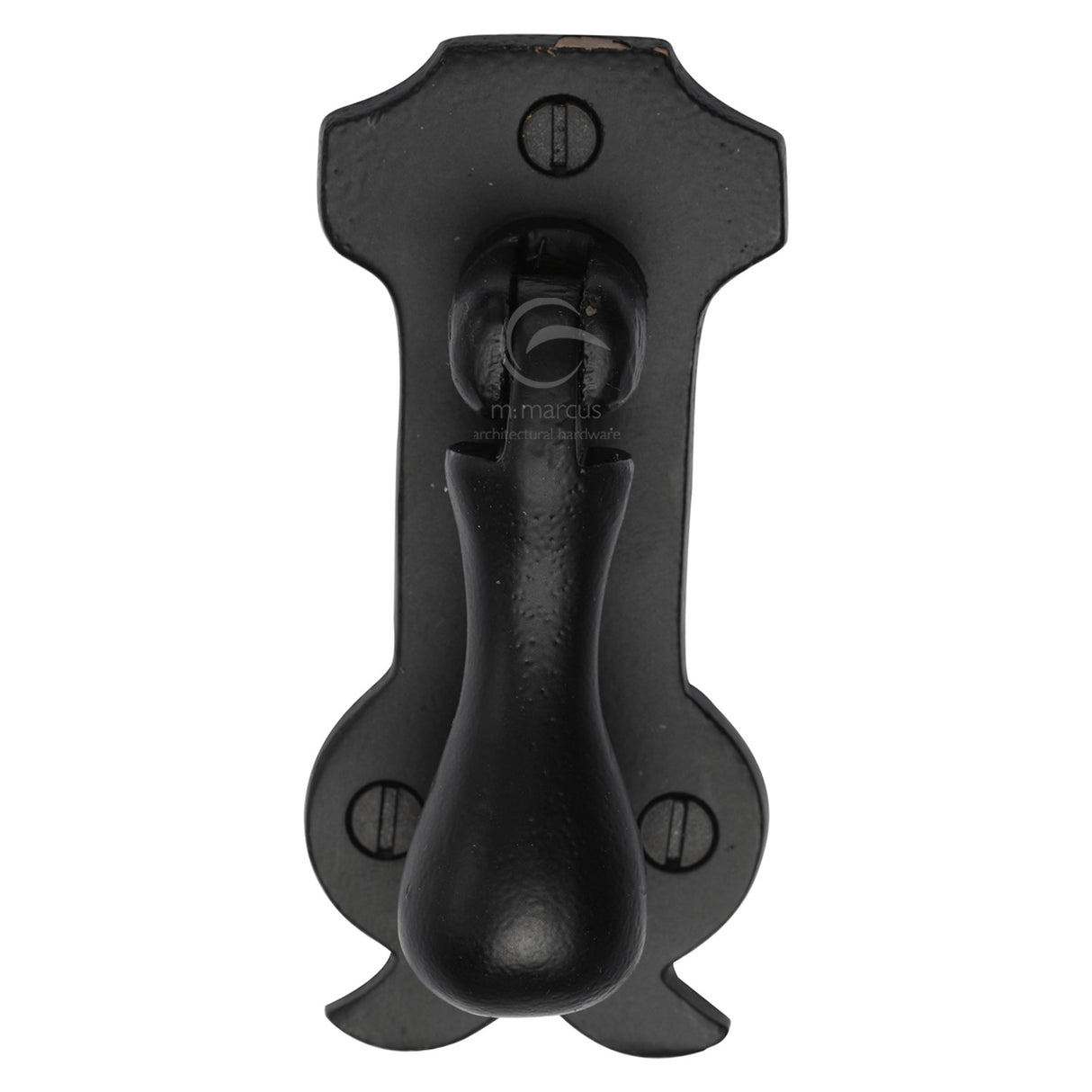 High quality image of the M.Marcus Cabinet Drop Pull On Plate Matt Black Rustic Iron | Sku. fb6263 | Discounted prices available from Trade Door Handles