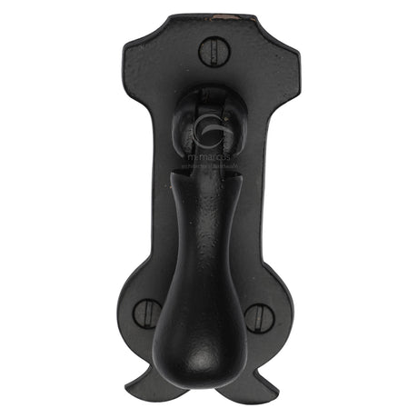 High quality image of the M.Marcus Cabinet Drop Pull On Plate Matt Black Rustic Iron | Sku. fb6263 | Discounted prices available from Trade Door Handles