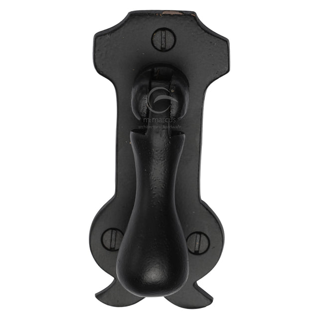 High quality image of the M.Marcus Cabinet Drop Pull On Plate Matt Black Rustic Iron | Sku. fb6263 | Discounted prices available from Trade Door Handles