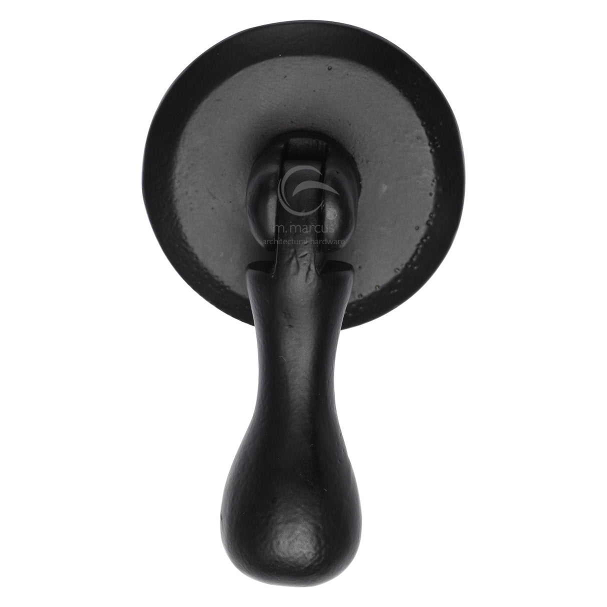High quality image of the M.Marcus Cabinet Drop Pull On Round Plate Matt Black Rustic Iron | Sku. fb6264 | Discounted prices available from Trade Door Handles