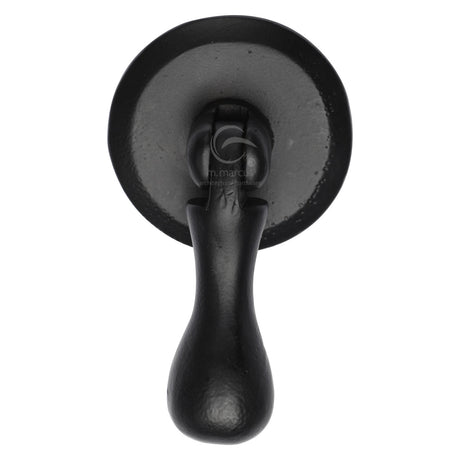 High quality image of the M.Marcus Cabinet Drop Pull On Round Plate Matt Black Rustic Iron | Sku. fb6264 | Discounted prices available from Trade Door Handles