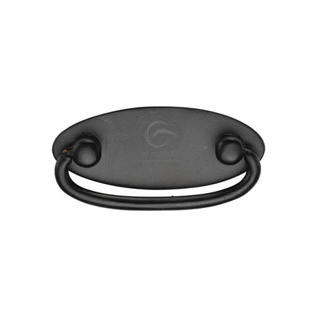 High quality image of the M.Marcus Oval Drop Pull Matt Black Rustic Iron | Sku. fb6266 | Discounted prices available from Trade Door Handles