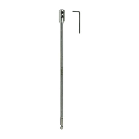 This is an image of Timco - 1/4" Flat Wood Bit Extension Rod 300mm (1 Each Blister Pack) FBEQR300