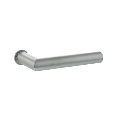 Quality image of Forme Elle Lever Door Handle on Concealed Round Rose - Satin Chrome | Sku. fcr236sc | available from Trade Door Handles.