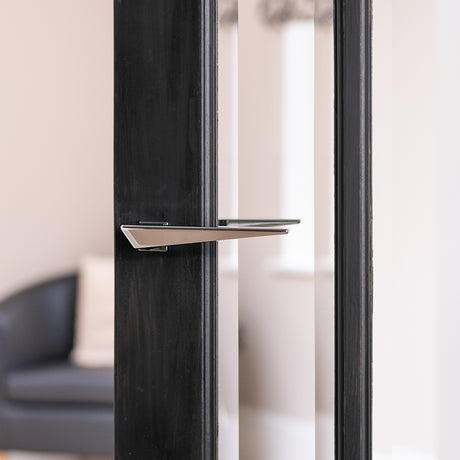 Quality image of Forme Naxos Lever Door Handle on Concealed Square Rose - Matt Black | Sku. fcs215mb | available from Trade Door Handles.