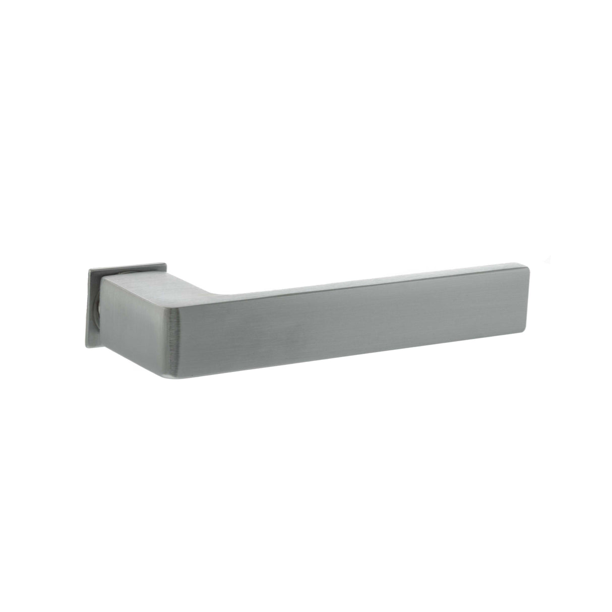 Quality image of Forme Asti Lever Door Handle on Concealed Square Rose - Satin Chrome | Sku. fcs254sc | available from Trade Door Handles.