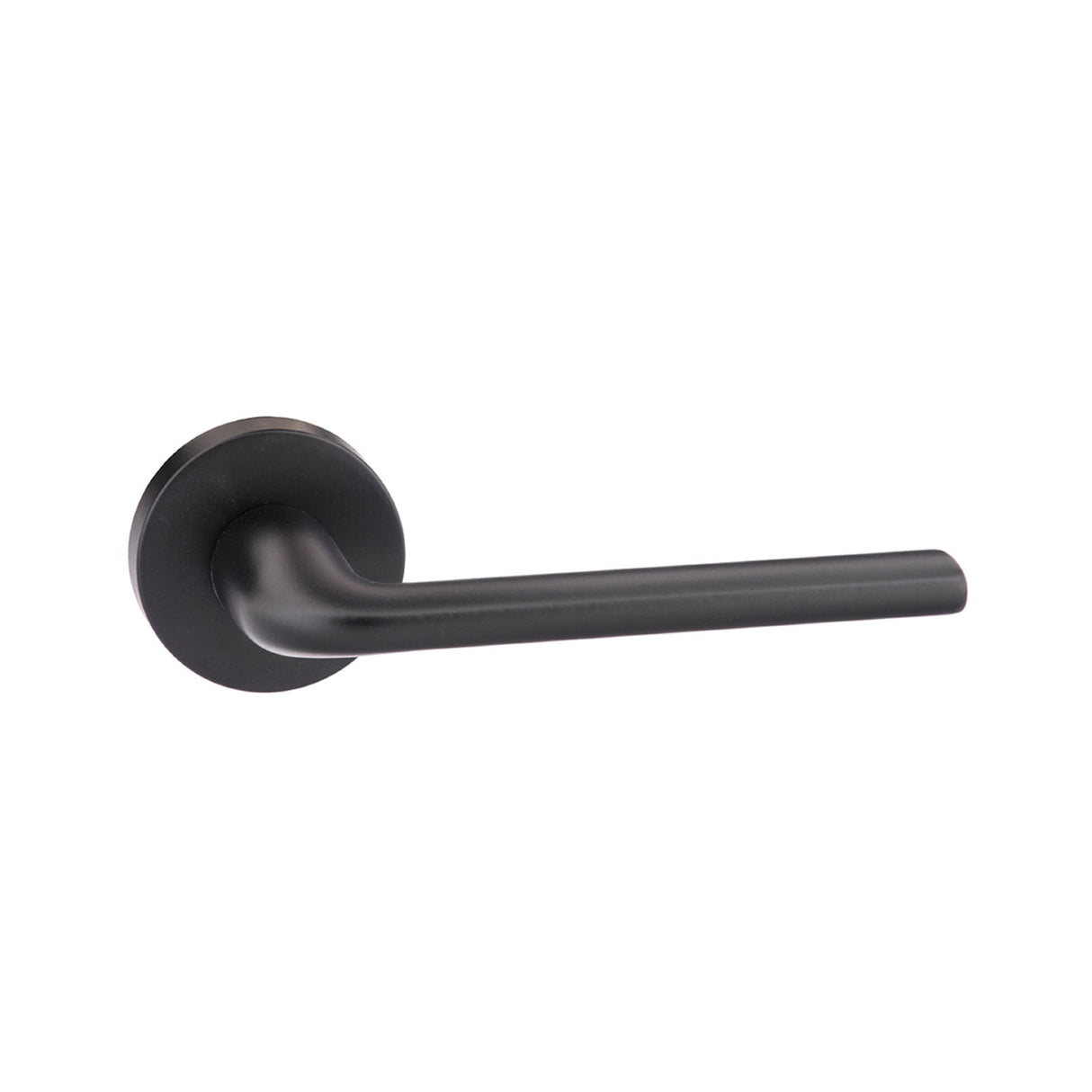 Quality image of Forme Milly Lever Door Handle on Minimal Round Rose - Matt Black | Sku. fmr133mb | available from Trade Door Handles.