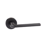 Quality image of Forme Milly Lever Door Handle on Minimal Round Rose - Matt Black | Sku. fmr133mb | available from Trade Door Handles.