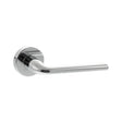 Quality image of Forme Milly Lever Door Handle on Minimal Round Rose - Polished Chrome | Sku. fmr133pc | available from Trade Door Handles.