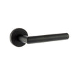 Quality image of Forme Elle Lever Door Handle on Minimal Round Rose - Matt Black | Sku. fmr236mb | available from Trade Door Handles.