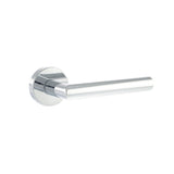 Quality image of Forme Elle Lever Door Handle on Minimal Round Rose - Polished Chrome | Sku. fmr236pc | available from Trade Door Handles.