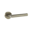 Quality image of Forme Elle Lever Door Handle on Minimal Round Rose - Satin Nickel | Sku. fmr236sn | available from Trade Door Handles.