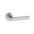 Quality image of Forme Asti Lever Door Handle on Minimal Round Rose - Satin Chrome | Sku. fmr254sc | available from Trade Door Handles.
