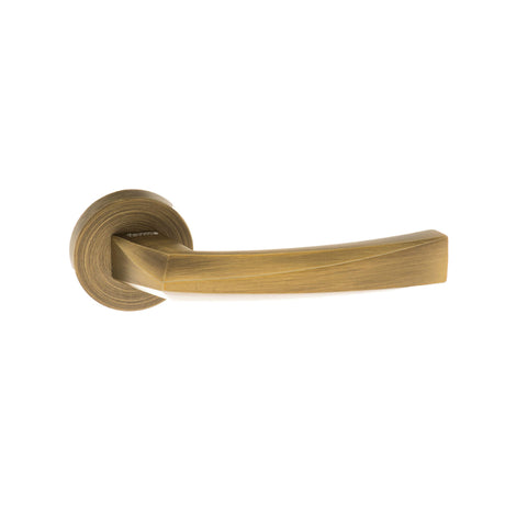 Quality image of Forme Crystal Lever Door Handle on Minimal Round Rose - Yester Bronze | Sku. fmr268yb | available from Trade Door Handles.