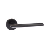 Quality image of Forme Boston Lever Door Handle on Minimal Round Rose - Matt Black | Sku. fmr422mb | available from Trade Door Handles.