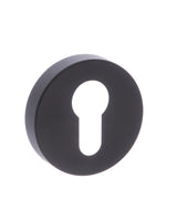 Quality image of CleanTouch Anti-Bac Euro Escutcheons on Minimal Round Rose - Matt Black | Sku. ctfmremb | available from Trade Door Handles.