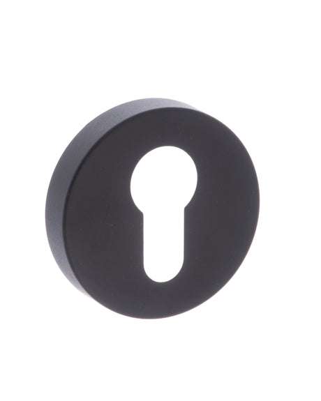 Quality image of CleanTouch Anti-Bac Euro Escutcheons on Minimal Round Rose - Matt Black | Sku. ctfmremb | available from Trade Door Handles.
