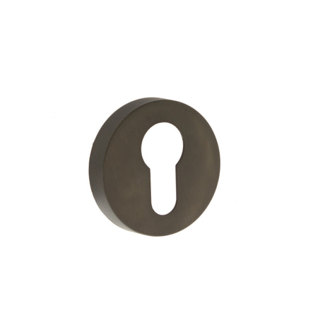 Quality image of Forme Euro Escutcheons on Minimal Round Rose - Urban Dark Bronze | Sku. fmreudb | available from Trade Door Handles.
