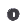 Quality image of Forme Key Escutcheons on Minimal Round Rose - Matt Black | Sku. fmrkmb | available from Trade Door Handles.