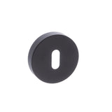 Quality image of Forme Key Escutcheons on Minimal Round Rose - Matt Black | Sku. fmrkmb | available from Trade Door Handles.