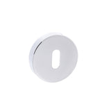 Quality image of Forme Key Escutcheons on Minimal Round Rose - Polished Chrome | Sku. fmrkpc | available from Trade Door Handles.