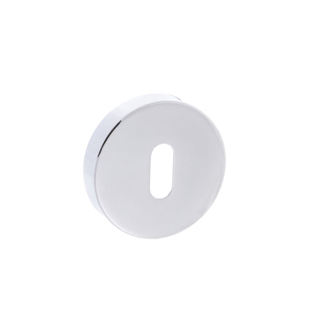 Quality image of Forme Key Escutcheons on Minimal Round Rose - Polished Chrome | Sku. fmrkpc | available from Trade Door Handles.