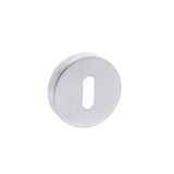 Quality image of Forme Key Escutcheons on Minimal Round Rose - Satin Chrome | Sku. fmrksc | available from Trade Door Handles.