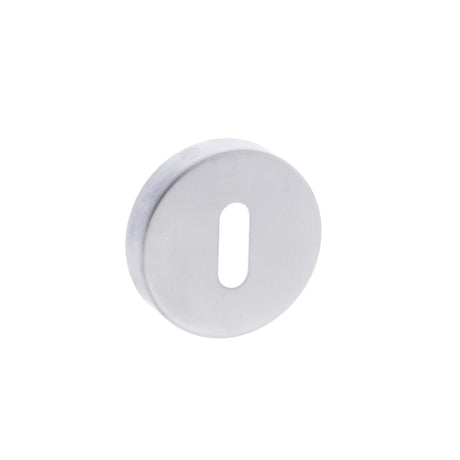 Quality image of Forme Key Escutcheons on Minimal Round Rose - Satin Chrome | Sku. fmrksc | available from Trade Door Handles.