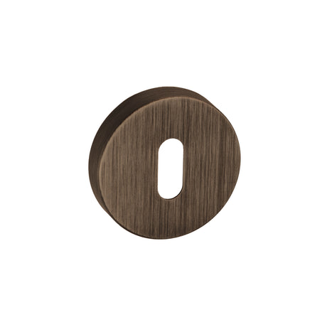 Quality image of Forme Key Escutcheons on Minimal Round Rose - Urban Bronze | Sku. fmrkub | available from Trade Door Handles.
