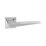 Quality image of Forme Naxos Lever Door Handle on Minimal Square Rose - Polished Chrome | Sku. fms215pc | available from Trade Door Handles.
