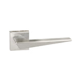 Quality image of Forme Naxos Lever Door Handle on Minimal Square Rose - Satin Chrome | Sku. fms215sc | available from Trade Door Handles.