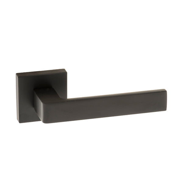 Quality image of Forme Asti Lever Door Handle on Minimal Square Rose - Matt Black | Sku. fms254mb | available from Trade Door Handles.