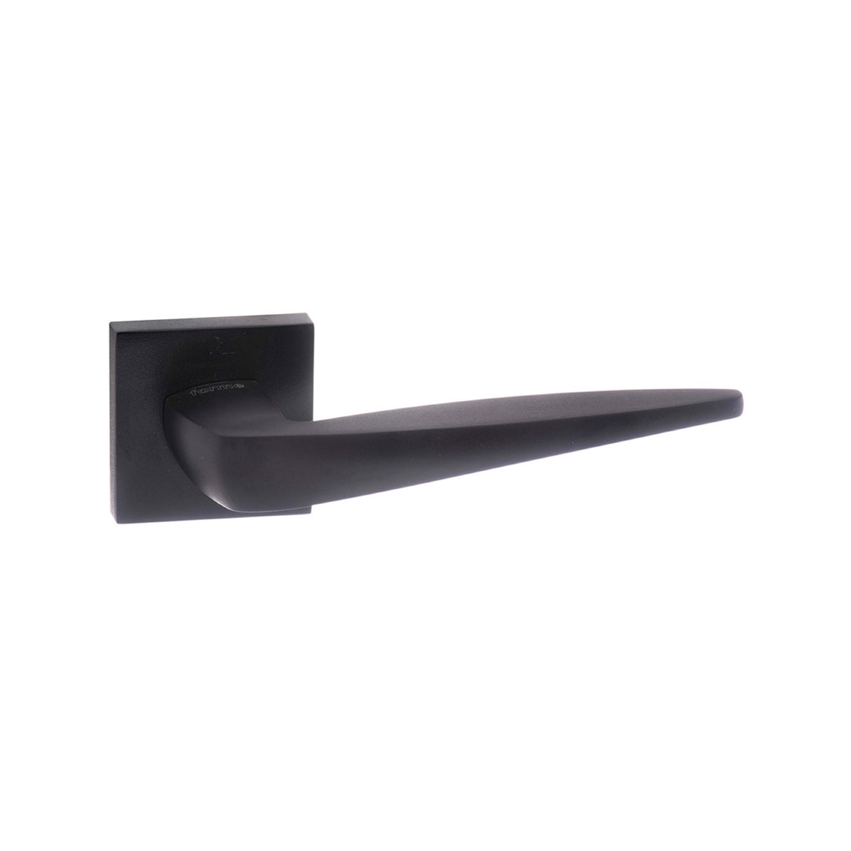 Quality image of Forme Foglia Lever Door Handle on Minimal Square Rose - Matt Black | Sku. fms272mb | available from Trade Door Handles.