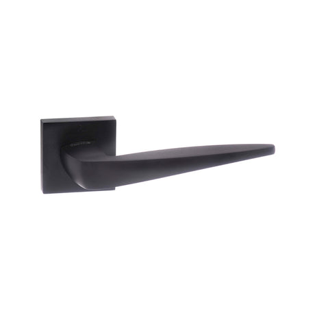 Quality image of Forme Foglia Lever Door Handle on Minimal Square Rose - Matt Black | Sku. fms272mb | available from Trade Door Handles.